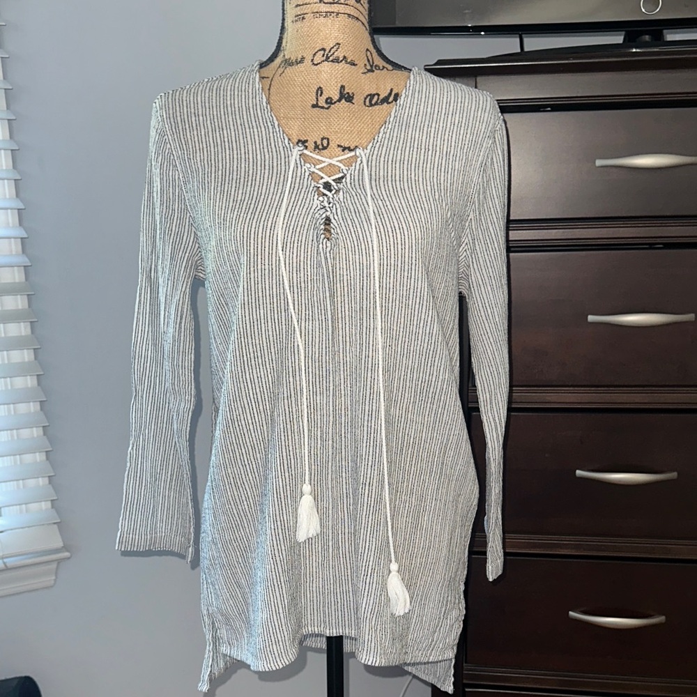 Billabong Black and White Striped Cover Up, size XS